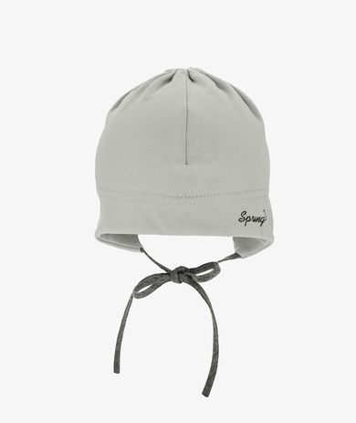 Czapka dziewczęca, wiązana, szara, Iltom