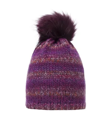 Czapka dziewczęca z pomponem, fioletowo-różowa, Döll