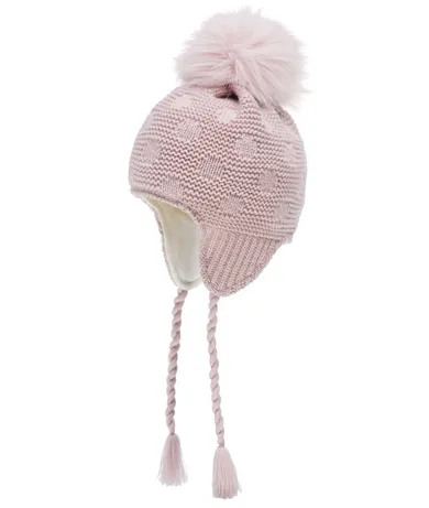 Czapka dziewczęca z pomponem, różowa, Döll