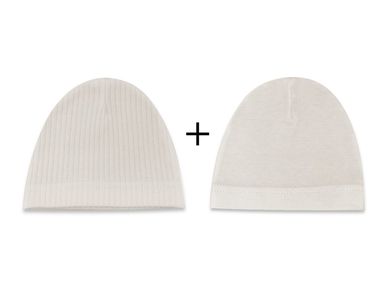 Czapka niemowlęca, beżowa, 2 szt., MimiNu