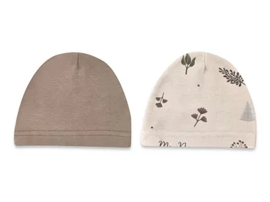 Czapka niemowlęca, beżowa, 2 szt., MimiNu