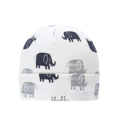 Czapka niemowlęca, biała, słonie, Döll