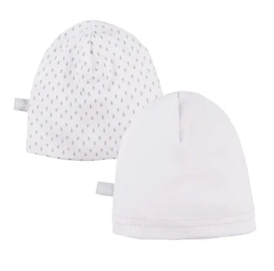 Czapka niemowlęca, biała, zestaw, 2 szt., Eevi