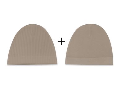 Czapka niemowlęca, brązowa, 2 szt., MimiNu