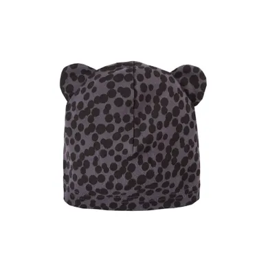 Czapka niemowlęca, ciemnoszara, plamki, uszka, Eevi