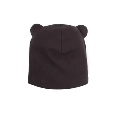 Czapka niemowlęca, czarna, uszka, Eevi