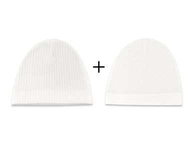 Czapka niemowlęca, ecru, zestaw, 2 szt., MimiNu