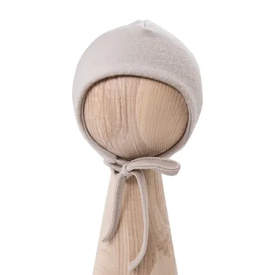 Czapka niemowlęca, wełniana, beżowa, Eevi