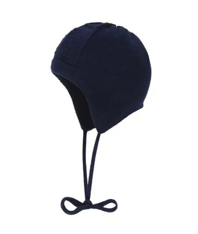 Czapka niemowlęca, wiązana, granatowa, Döll