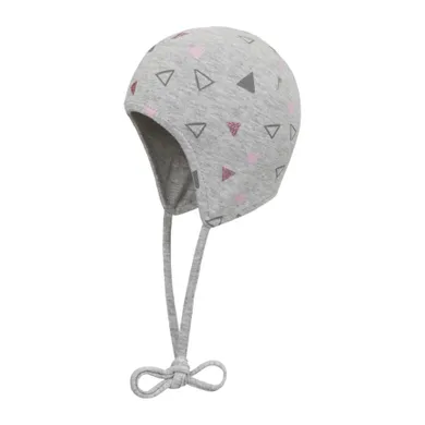 Czapka niemowlęca, wiązana, szara, Döll