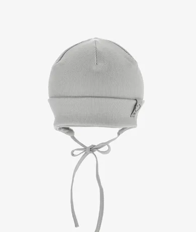 Czapka niemowlęca, wiązana, szara, Iltom