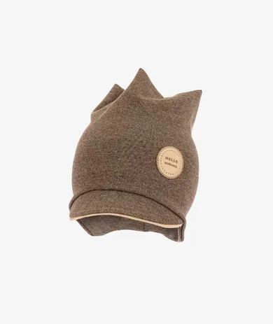Czapka z daszkiem chłopięca, brązowa, smerfowa, Iltom