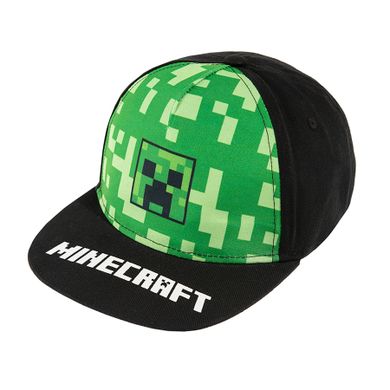 Czapka z daszkiem chłopięca, czarna, Minecraft