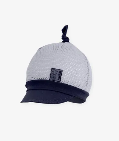 Czapka z daszkiem chłopięca, szara, Iltom