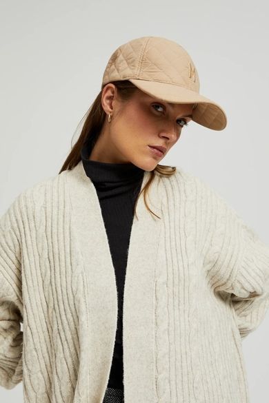 Czapka z daszkiem damska, beżowa, Moodo