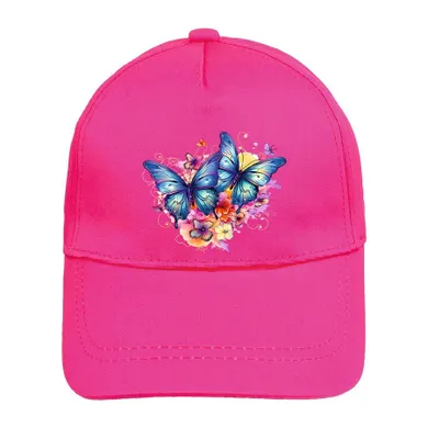 Czapka z daszkiem dziewczęca, ciemnoróżowa, Ambra