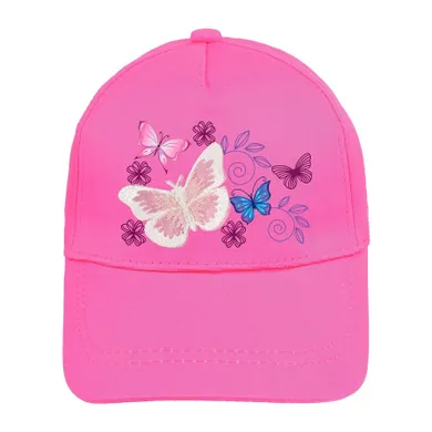 Czapka z daszkiem dziewczęca, ciemnoróżowa, Ambra