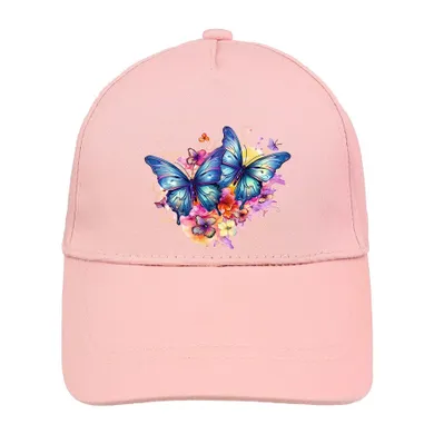 Czapka z daszkiem dziewczęca, jasnoróżowa, Ambra