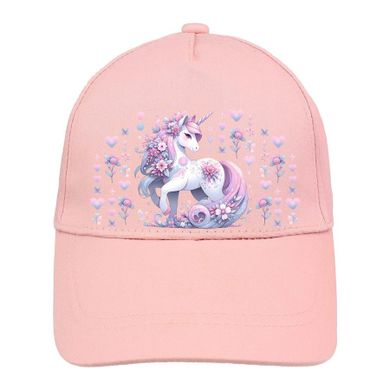 Czapka z daszkiem dziewczęca, jasnoróżowa, Ambra