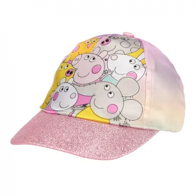 Czapka z daszkiem dziewczęca, różowa, Świnka Peppa, Cerda