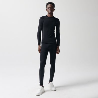 Czarne legginsy termoaktywne z domieszką wełny NOWEAR