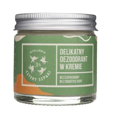 Cztery Szpaki, delikatny dezodorant w kremie bez dodatku sody, bezzapachowy, 60 ml