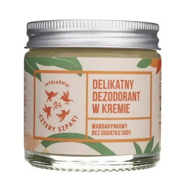 Cztery Szpaki, delikatny dezodorant w kremie bez dodatku sody, Mandarynkowy, 60 ml