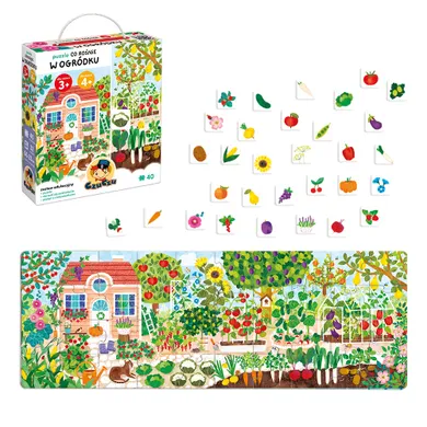 CzuCzu, Co rośnie w ogródku, puzzle, 40 elementów, obrazki, 3+,4+