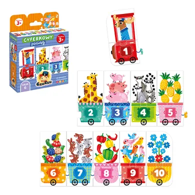 CzuCzu, Cyferkowy pociąg, puzzle, 20 elementów, 3+
