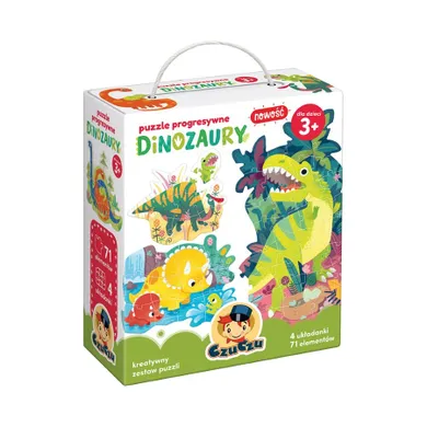 CzuCzu, Dinozaury, puzzle progresywne 4w1, 3+