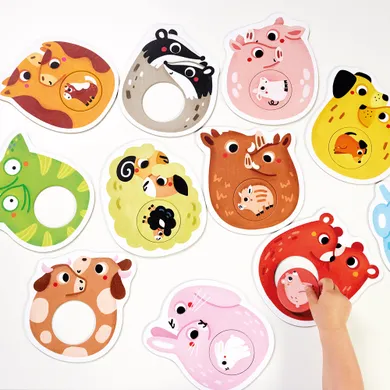 CzuCzu, Pierwsze puzzle, Rodzinki, 15 mies.+, puzzle z dziurką