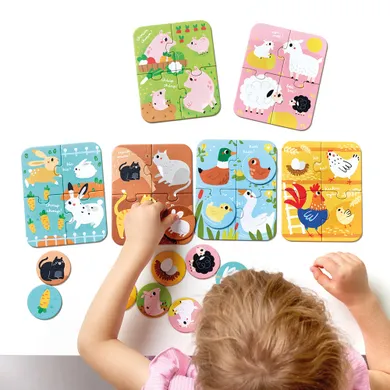 CzuCzu, Puzzle i gra, Zwierzęta małe i duże, 2+, 4 elementy