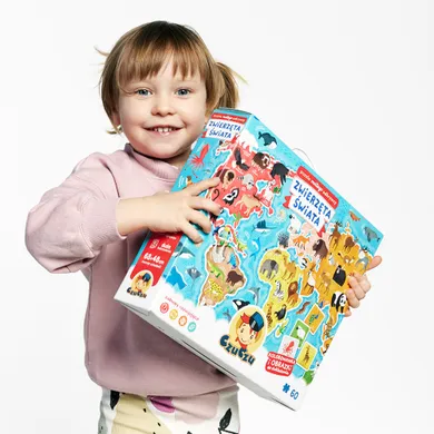 CzuCzu, puzzle małego odkrywcy, Zwierzęta Świata, 60 elementów