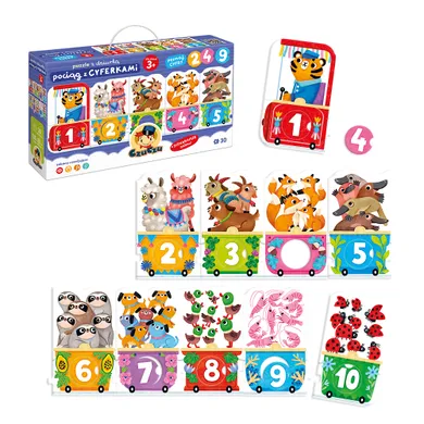 CzuCzu, puzzle z dziurką, pociąg z cyferkami, 30 elementów