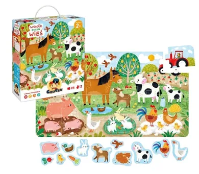 CzuCzu, Wieś, wesołe puzzle, 24 elementy + obrazki, 2+