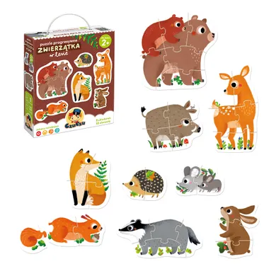 CzuCzu, Zwierzątka w lesie, puzzle progresywne, 2+