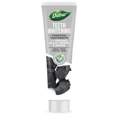 Dabur, Teeth Whitening Charcoal Toothpaste, wybielająca węglowa pasta do zębów z Pieprzem i Imbirem, 100 ml