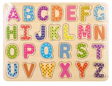 Daffi, alfabet, układanka drewniana, 26 elementów