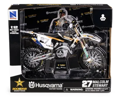 Daffi, DC Rockstar Energy, Husqvarana Factory Racing Team FC450 2022 Rider: Malcolm Stewart No.27, motocykl, model metalowy, 1:12