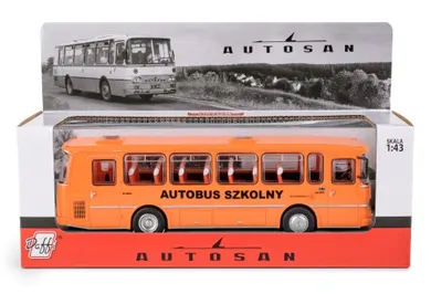 Daffi, Kolekcja Polskiej Motoryzacji, Autosan H9-20, autobus szkolny, model pojazdu, 1:43, pomarańczowy