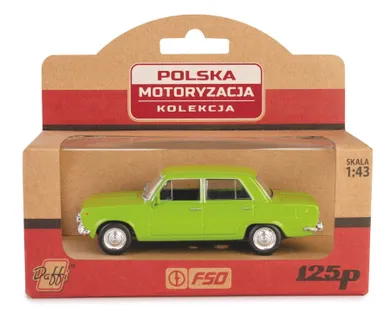 Daffi, Kolekcja Polskiej Motoryzacji, Fiat 125p, pojazd, model metalowy, 1:43, zielony