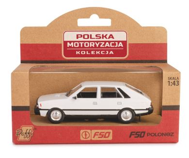 Daffi, Kolekcja Polskiej Motoryzacji, FSO Polonez, pojazd, model metalowy, biały, 1:43