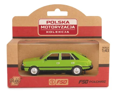 Daffi, Kolekcja Polskiej Motoryzacji, FSO Polonez, pojazd, model metalowy, zielony, 1:43