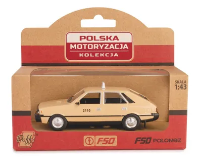 Daffi, Kolekcja Polskiej Motoryzacji, FSO Polonez Taxi, pojazd, model metalowy, beżowy, 1:43