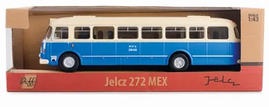 Daffi, Kolekcja Polskiej Motoryzacji, Jelcz 272 Mex, pojazd, model metalowy, 1:43, niebieski