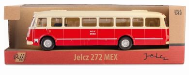 Daffi, Kolekcja Polskiej Motoryzacji, Jelcz 272 MEX, pojazd, model metalowy, czerwony, 1:43