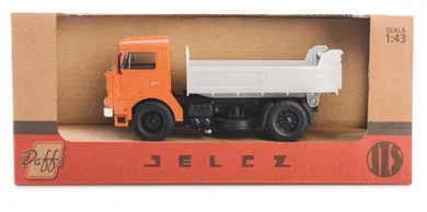 Daffi, Kolekcja Polskiej Motoryzacji, Jelcz 317, wywrotka, pojazd, model metalowy, 1:43, pomarańczowy