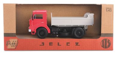 Daffi, Kolekcja Polskiej Motoryzacji, Jelcz 317, wywrotka, pojazd, model metalowy, czerwony, 1:43