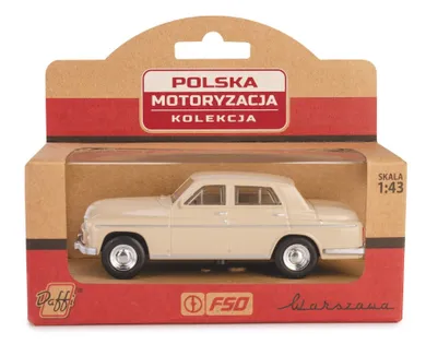 Daffi, Kolekcja Polskiej Motoryzacji, Warszawa 223, pojazd, model metalowy, 1:43, beżowy