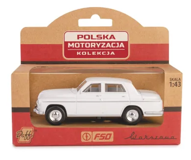 Daffi, Kolekcja Polskiej Motoryzacji, Warszawa 223, pojazd, model metalowy, 1:43, biały